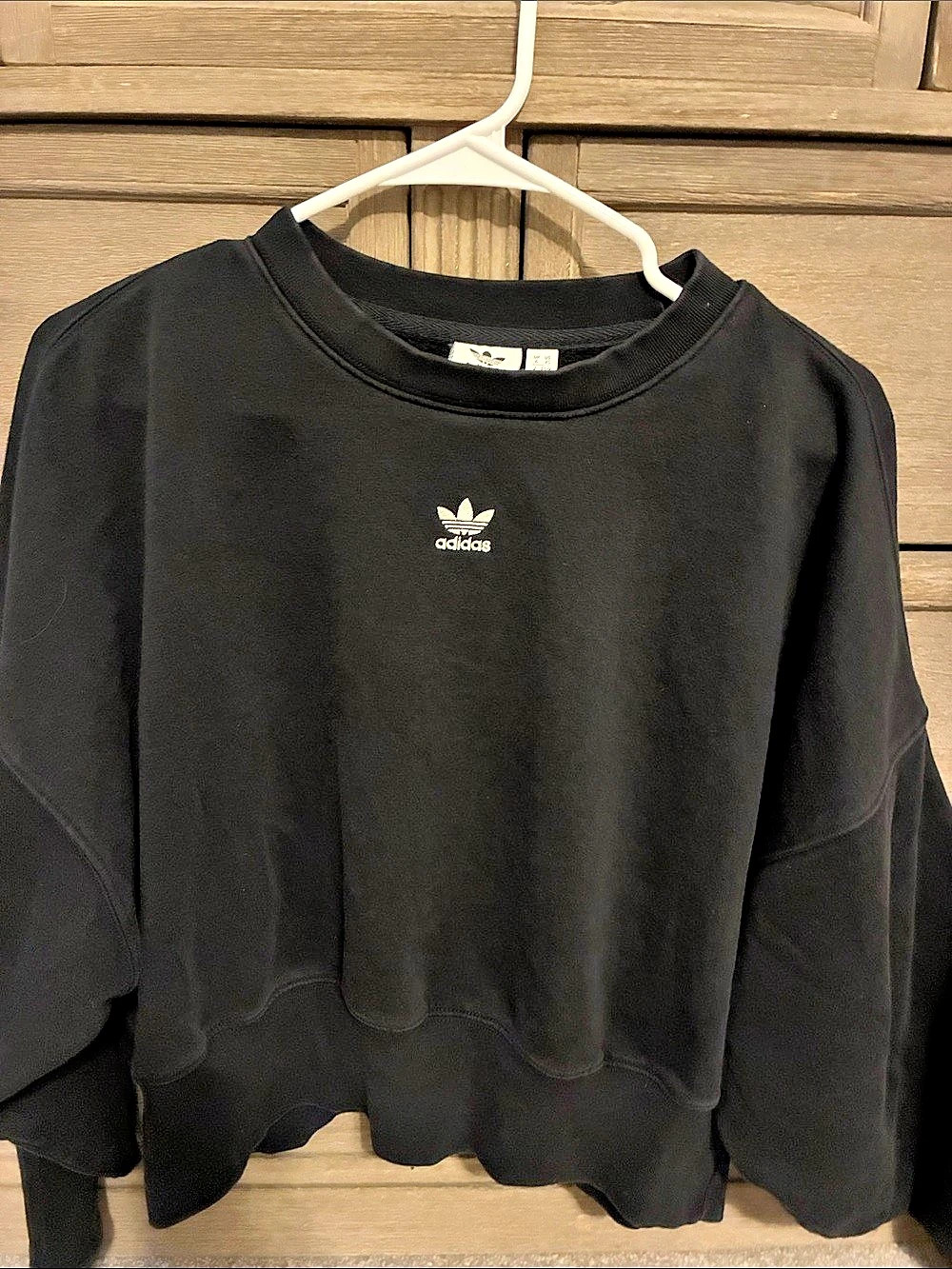 Adidas Originals Trefoil Crewneck Sweatshirt Black XS Like New